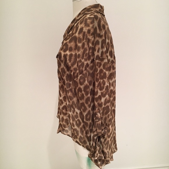 Free People Easy Rider Button Down Cheetah Print - Picture 4 of 6